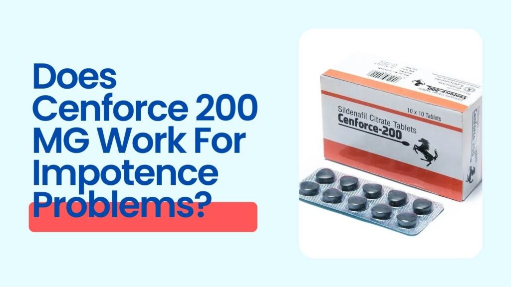 Cenforce 200 mg Sildenafil Citrate tablets blister pack with medicine box used for erectile dysfunction treatment.